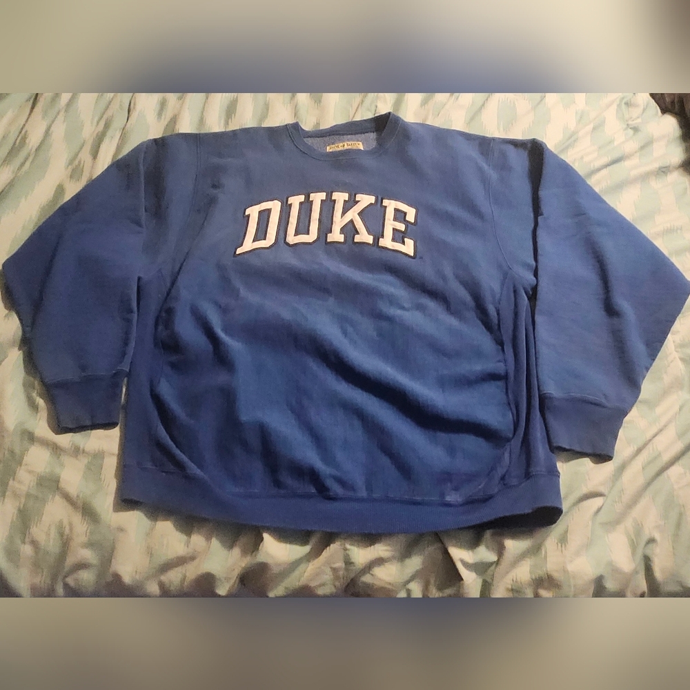 VTG 90s DUKE Blue Devils University Sweatshirt‎ Men's Size 2XL NCAA Basketball